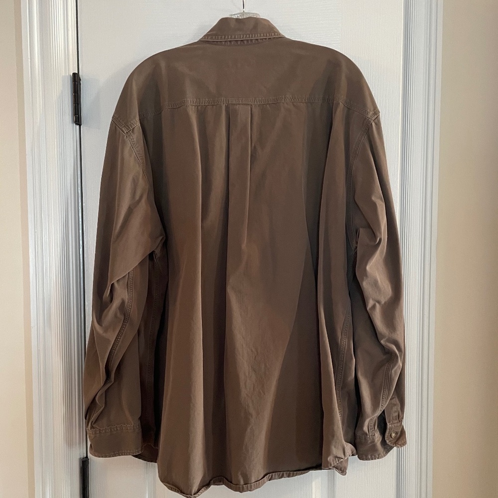 Carhartt Work Shirt Olive Green Button Down Shirt/Shacket 100% Cotton XXL Men’s - Picture 3 of 14